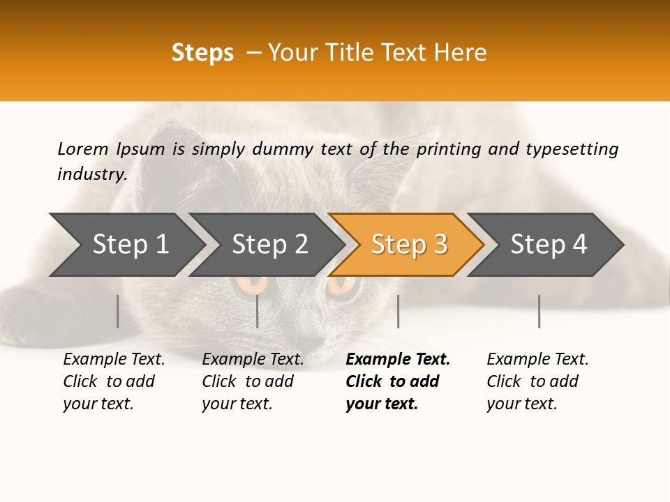 A Gray Cat Laying Down On A White Surface PowerPoint Template