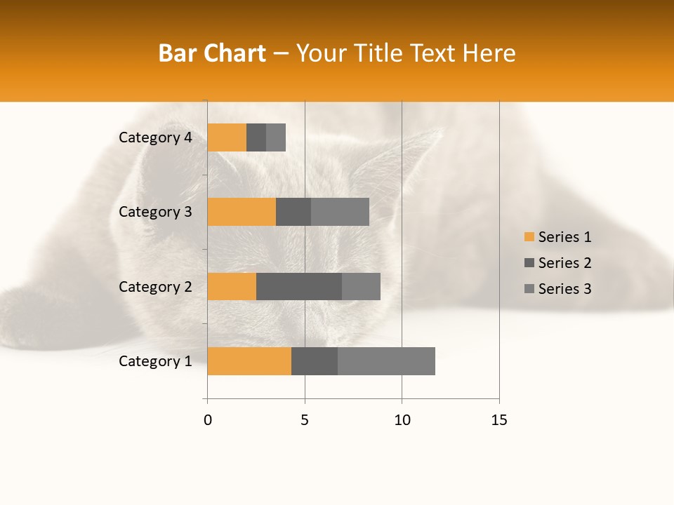 A Gray Cat Laying Down On A White Surface PowerPoint Template
