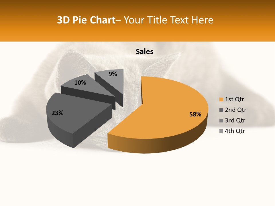 A Gray Cat Laying Down On A White Surface PowerPoint Template