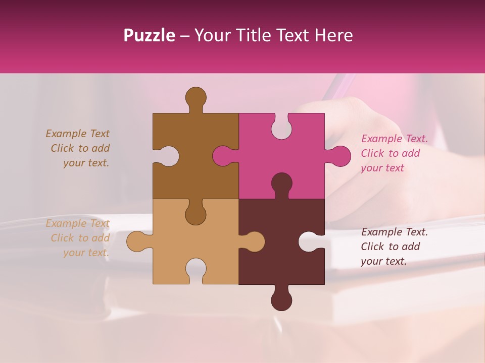 A Person Writing On A Book With A Pen PowerPoint Template