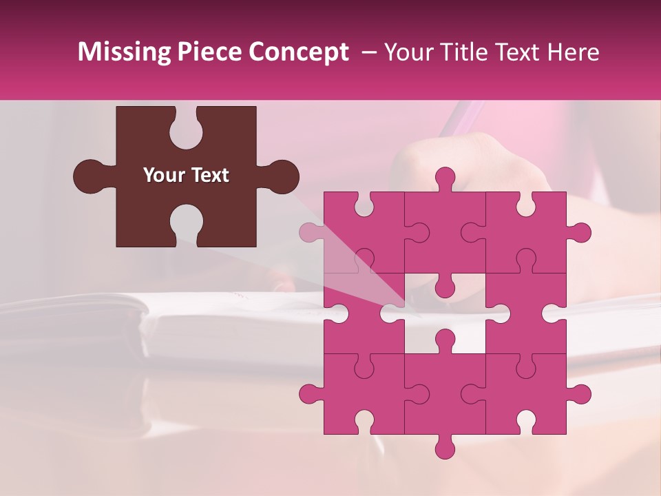 A Person Writing On A Book With A Pen PowerPoint Template