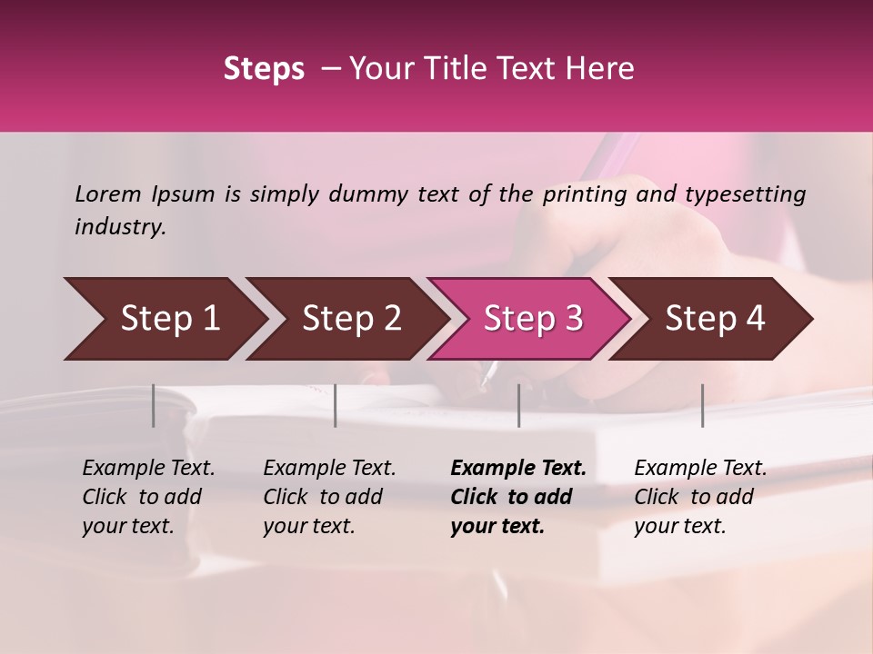 A Person Writing On A Book With A Pen PowerPoint Template