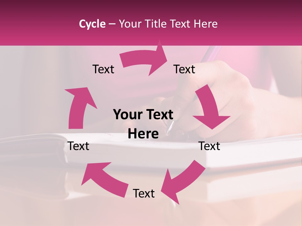 A Person Writing On A Book With A Pen PowerPoint Template