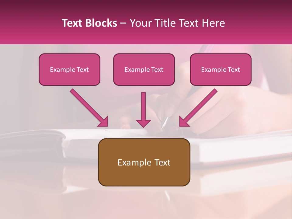 A Person Writing On A Book With A Pen PowerPoint Template