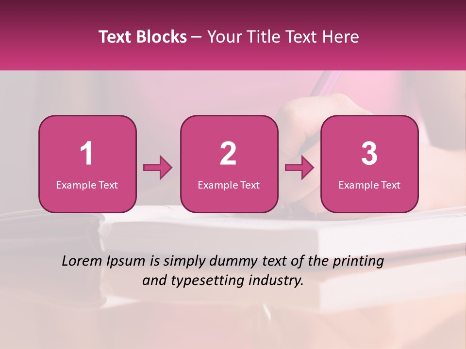 A Person Writing On A Book With A Pen PowerPoint Template