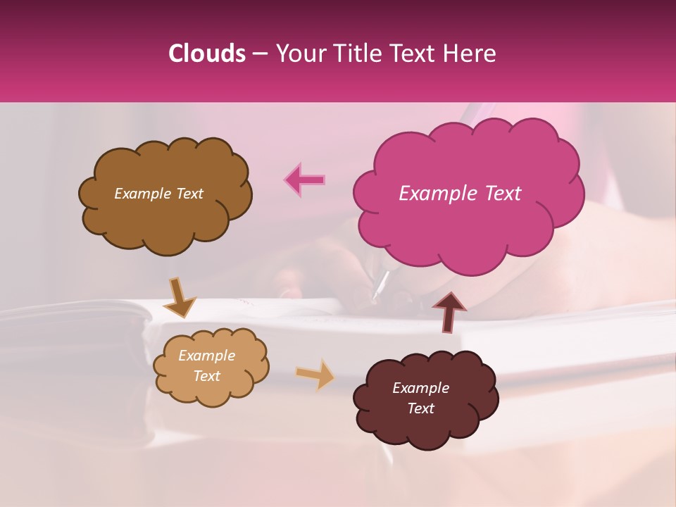 A Person Writing On A Book With A Pen PowerPoint Template