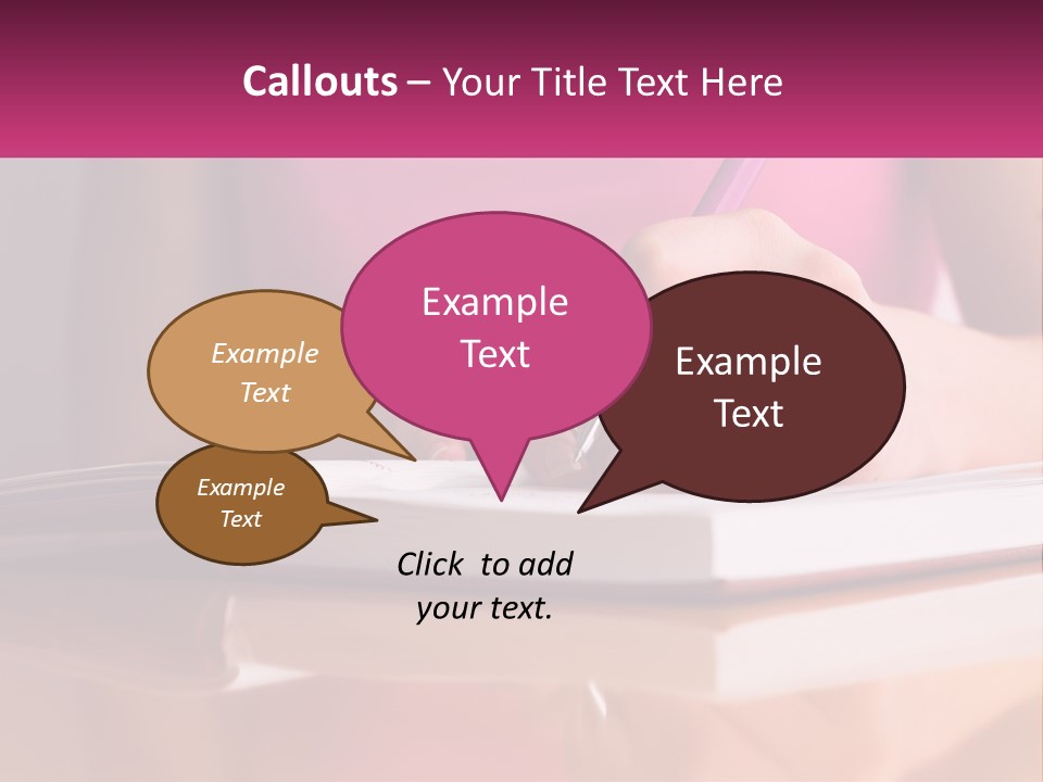 A Person Writing On A Book With A Pen PowerPoint Template