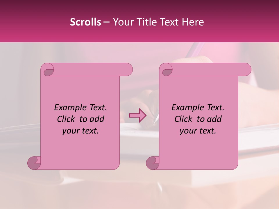 A Person Writing On A Book With A Pen PowerPoint Template