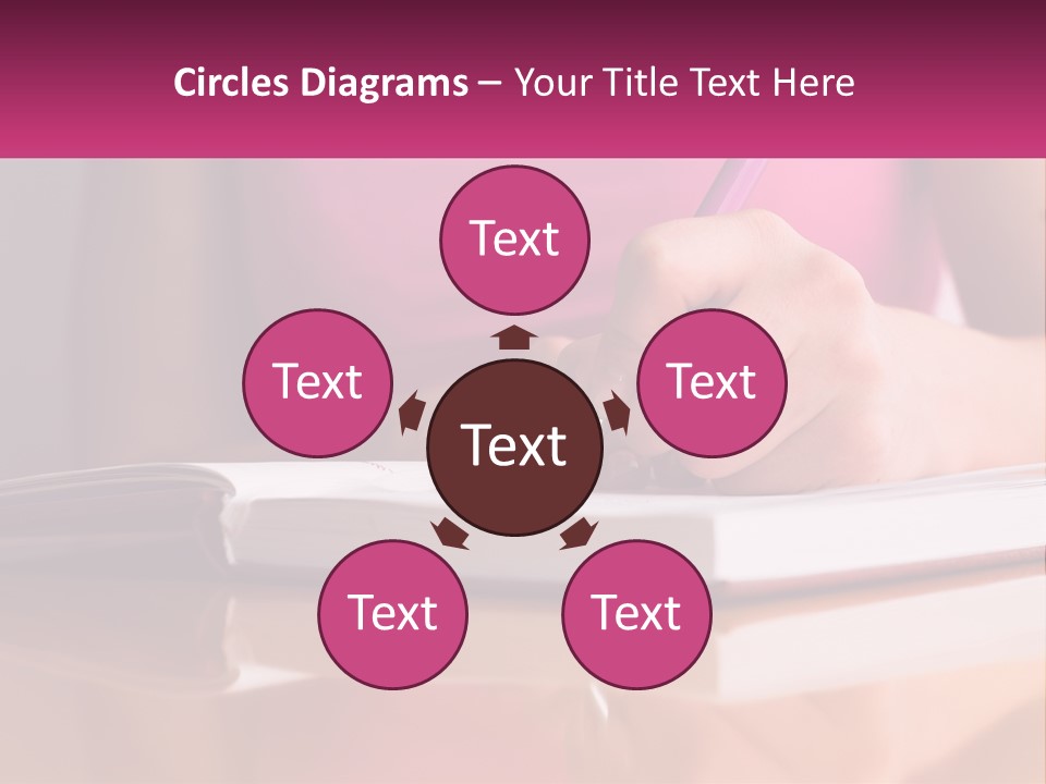 A Person Writing On A Book With A Pen PowerPoint Template