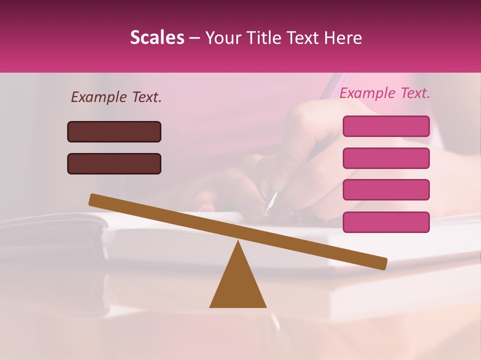 A Person Writing On A Book With A Pen PowerPoint Template