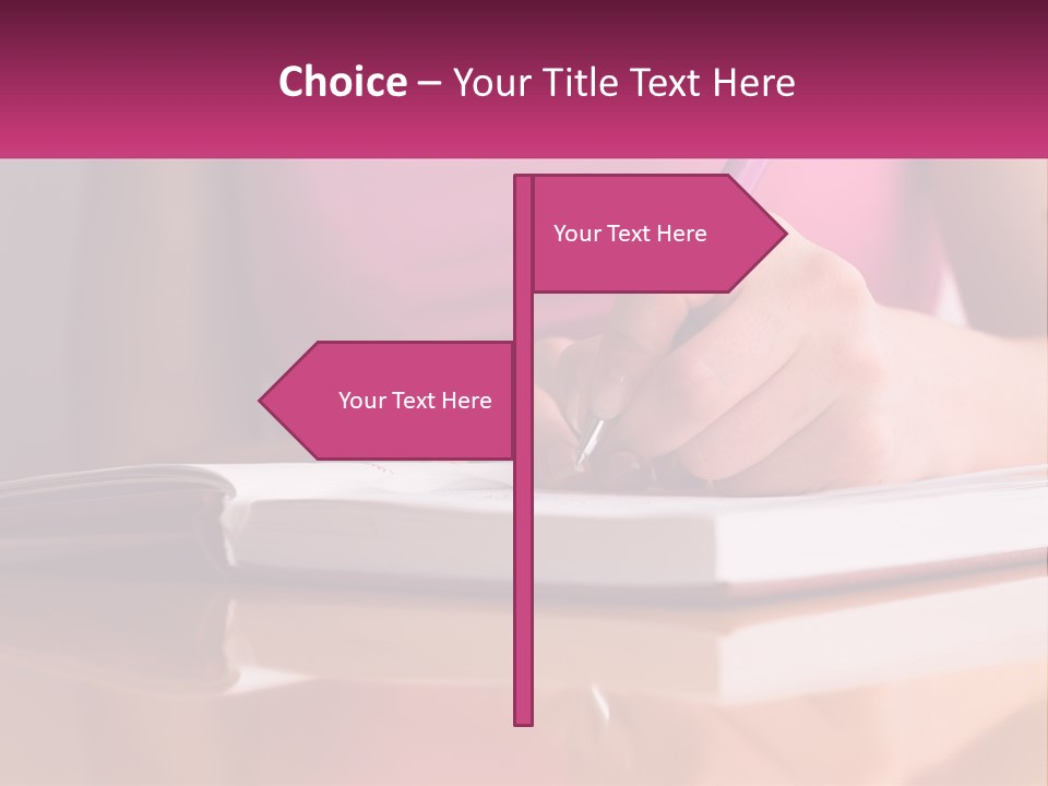 A Person Writing On A Book With A Pen PowerPoint Template