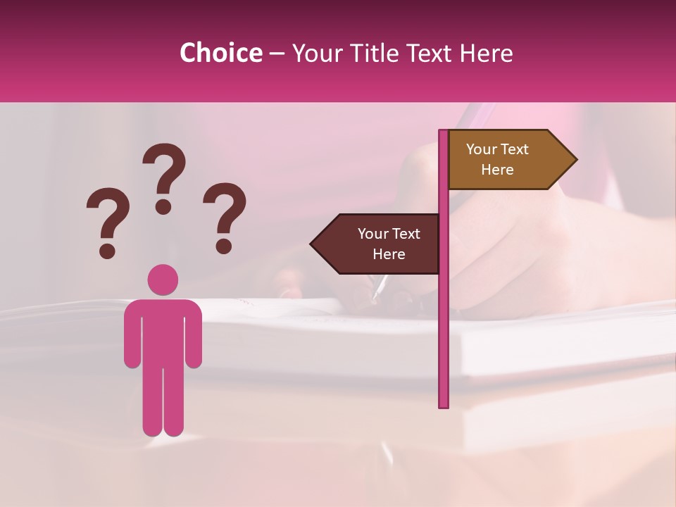 A Person Writing On A Book With A Pen PowerPoint Template