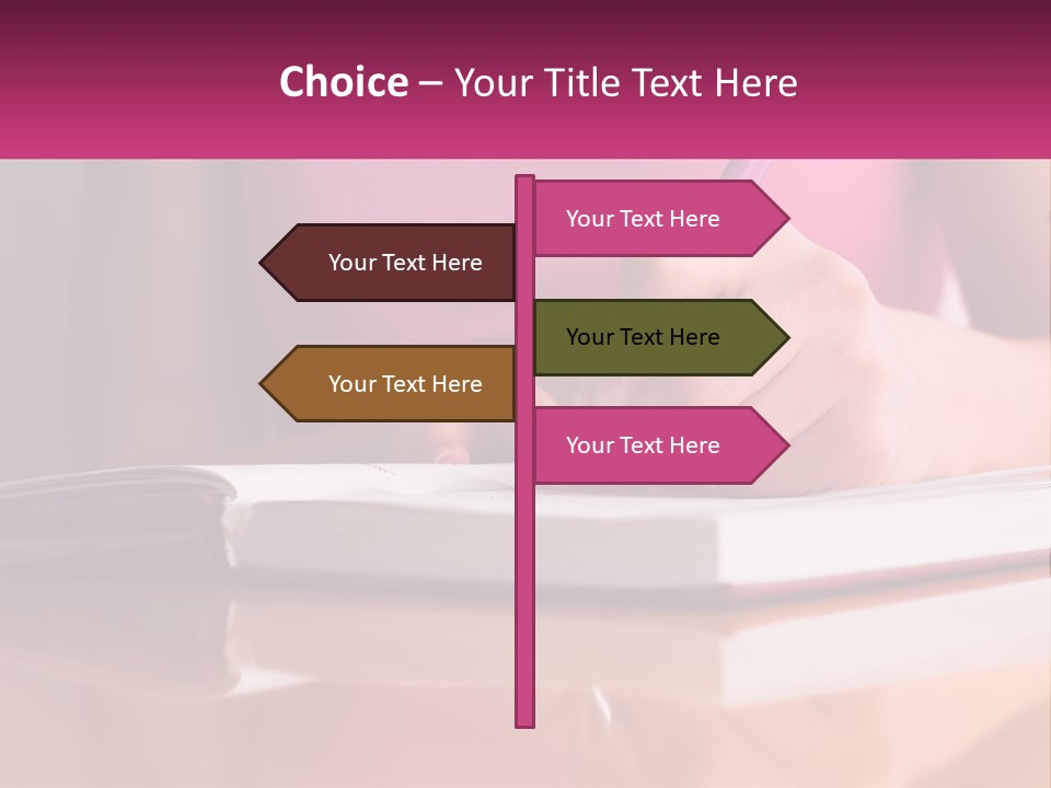 A Person Writing On A Book With A Pen PowerPoint Template