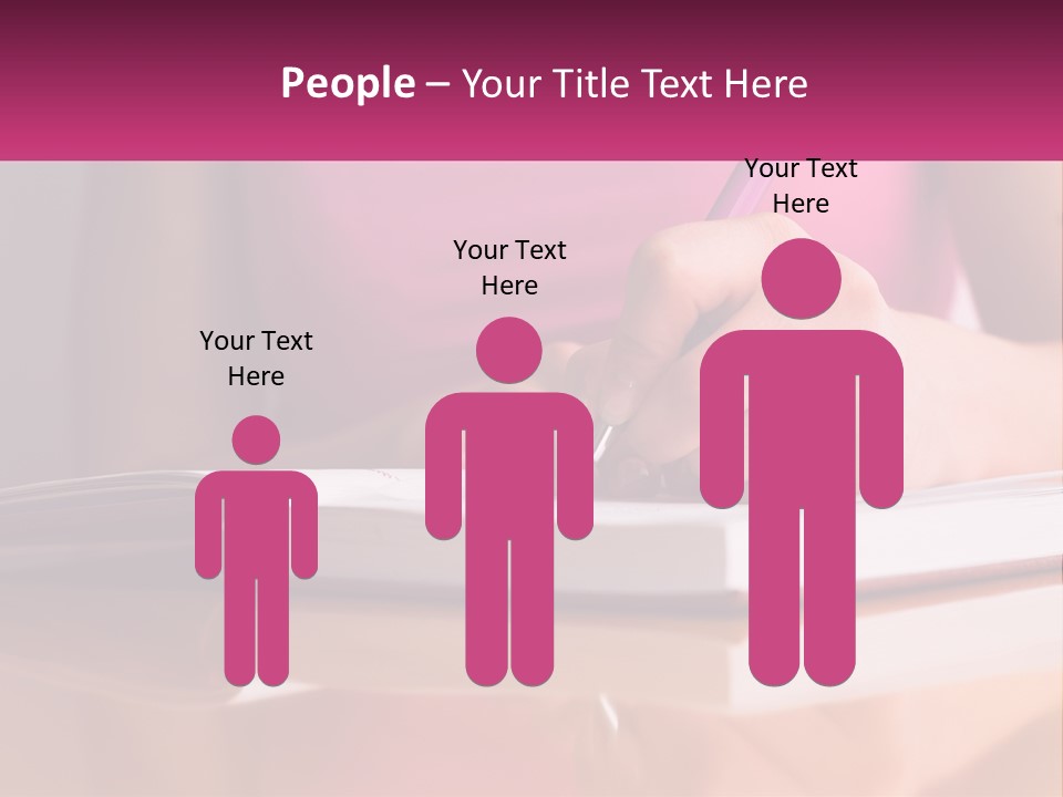 A Person Writing On A Book With A Pen PowerPoint Template