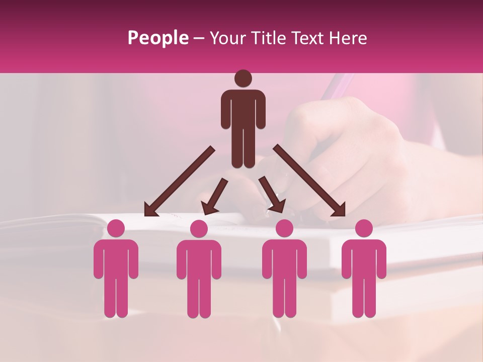 A Person Writing On A Book With A Pen PowerPoint Template