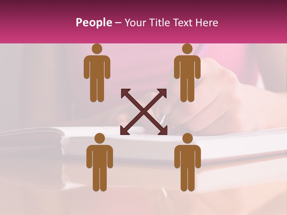 A Person Writing On A Book With A Pen PowerPoint Template