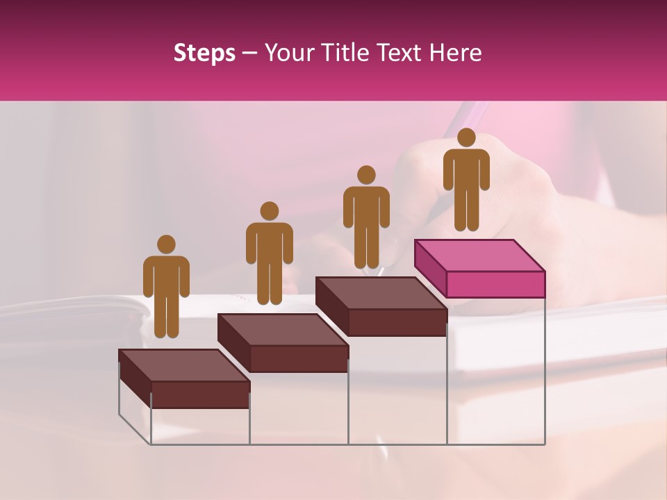 A Person Writing On A Book With A Pen PowerPoint Template