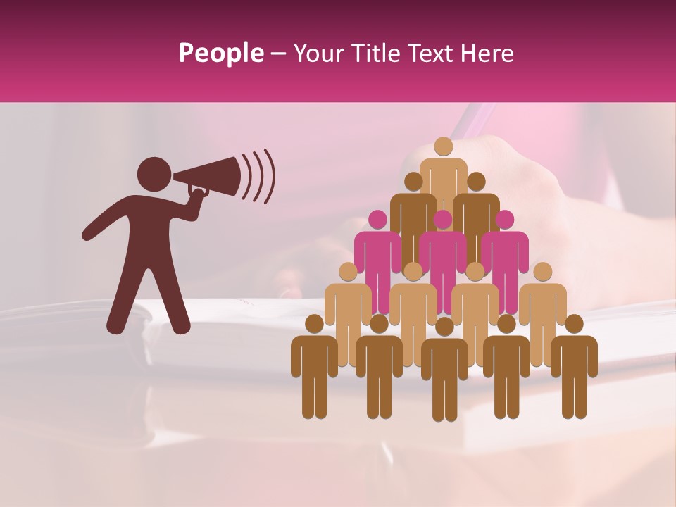 A Person Writing On A Book With A Pen PowerPoint Template