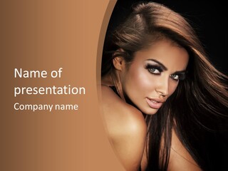 A Beautiful Woman With Long Hair Powerpoint Presentation PowerPoint Template