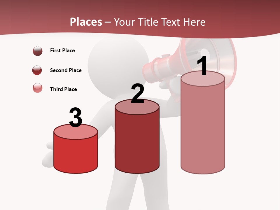 A Person With A Red Megaphone On His Head PowerPoint Template