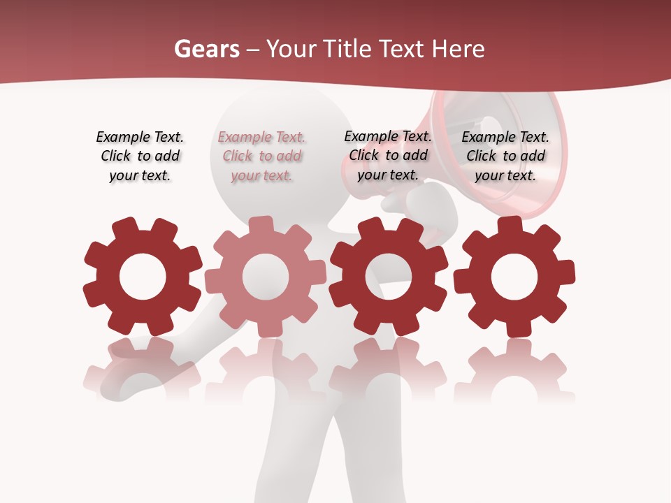 A Person With A Red Megaphone On His Head PowerPoint Template