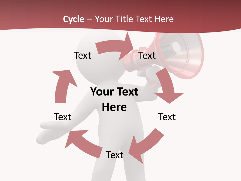 A Person With A Red Megaphone On His Head PowerPoint Template