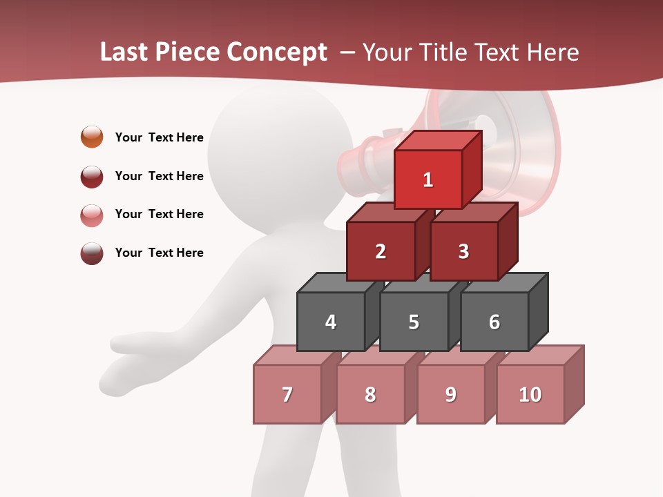 A Person With A Red Megaphone On His Head PowerPoint Template