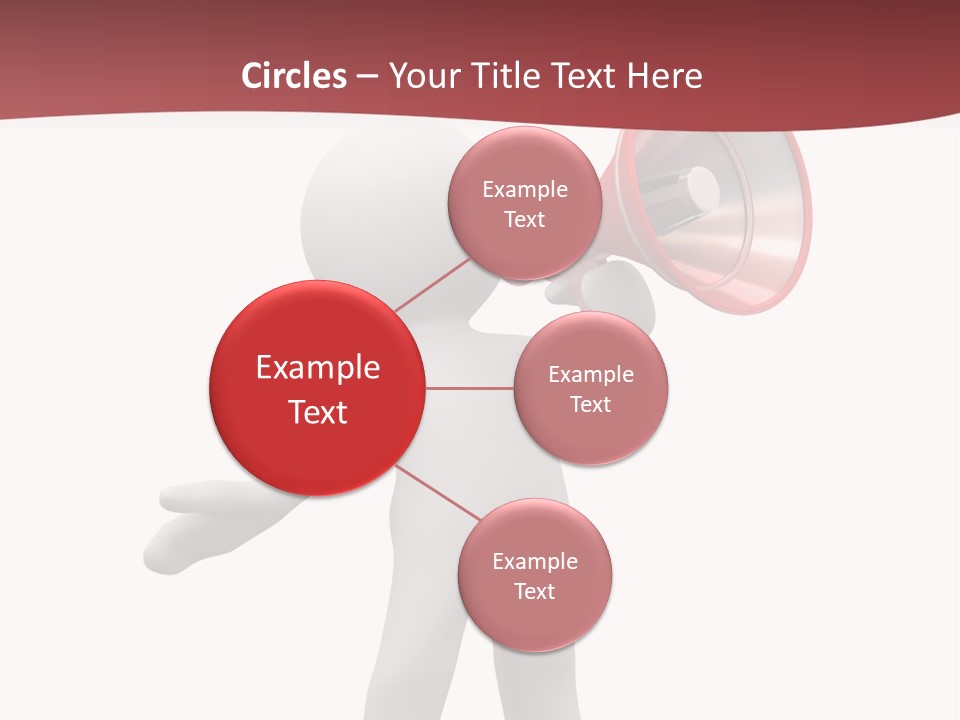 A Person With A Red Megaphone On His Head PowerPoint Template