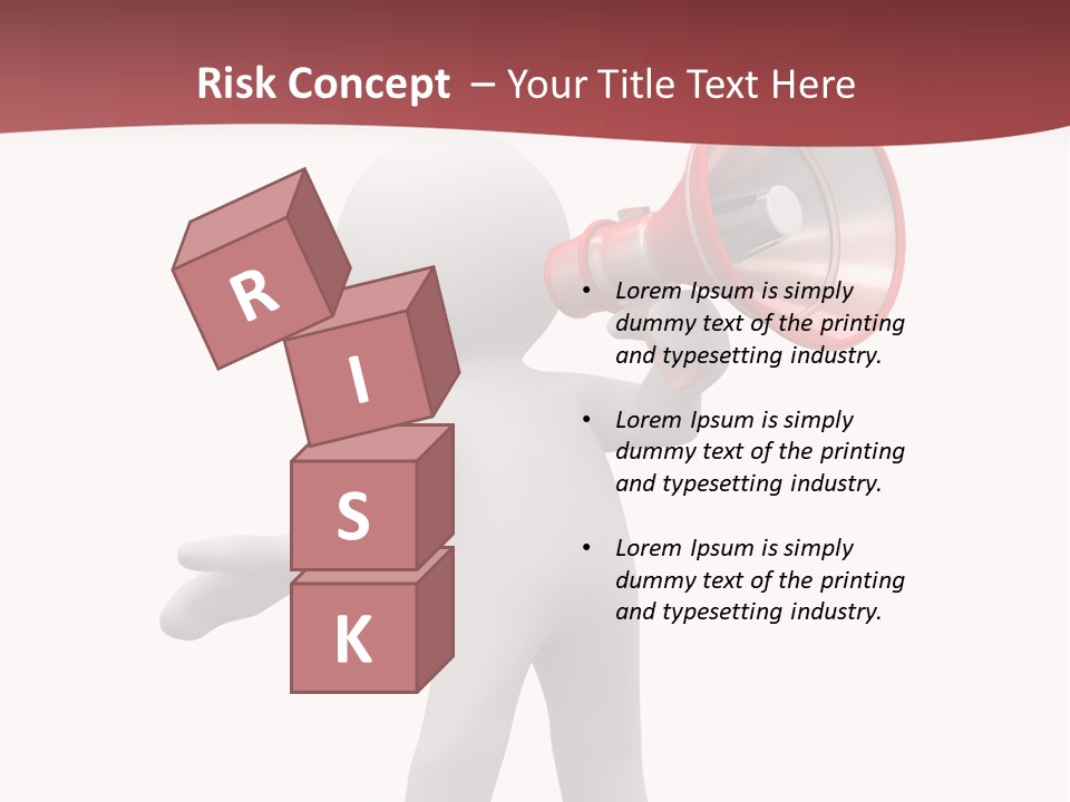 A Person With A Red Megaphone On His Head PowerPoint Template