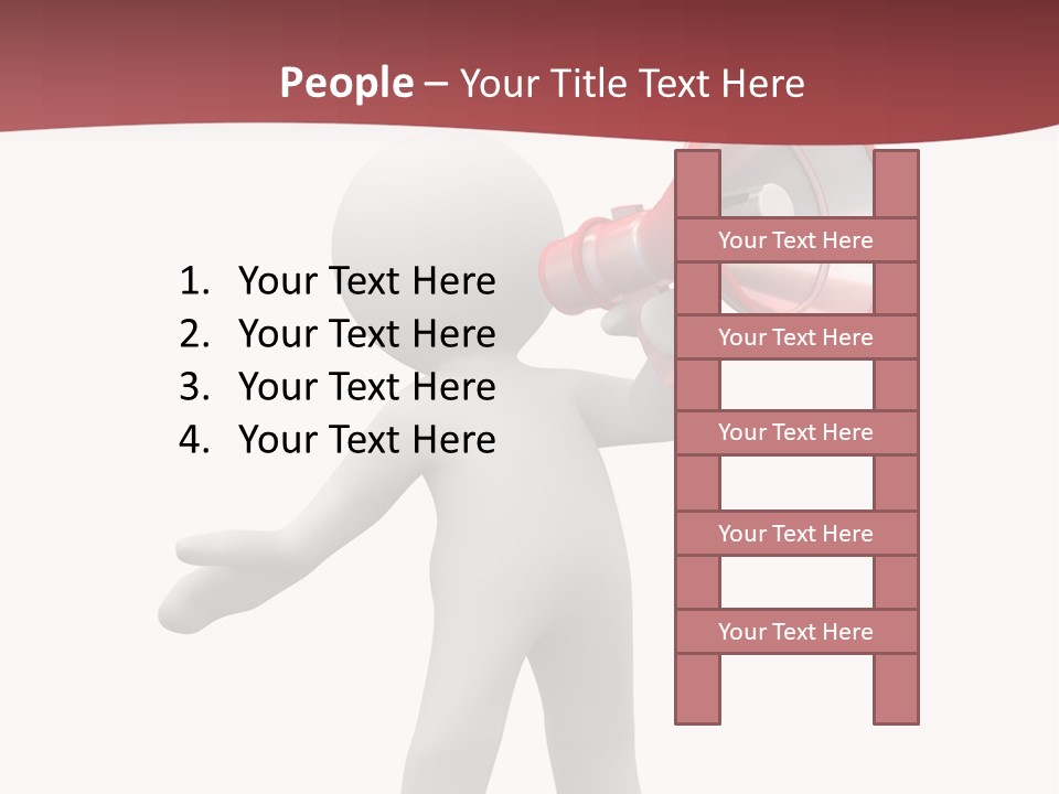 A Person With A Red Megaphone On His Head PowerPoint Template
