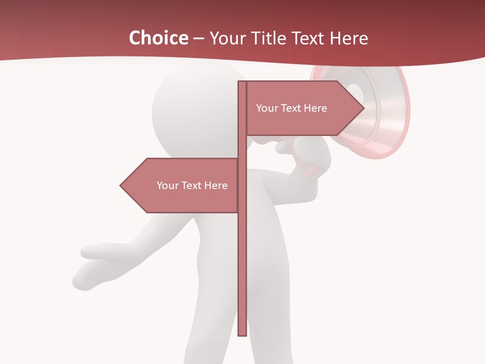 A Person With A Red Megaphone On His Head PowerPoint Template