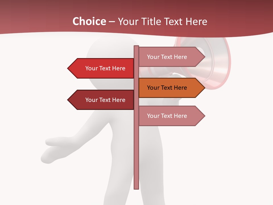 A Person With A Red Megaphone On His Head PowerPoint Template