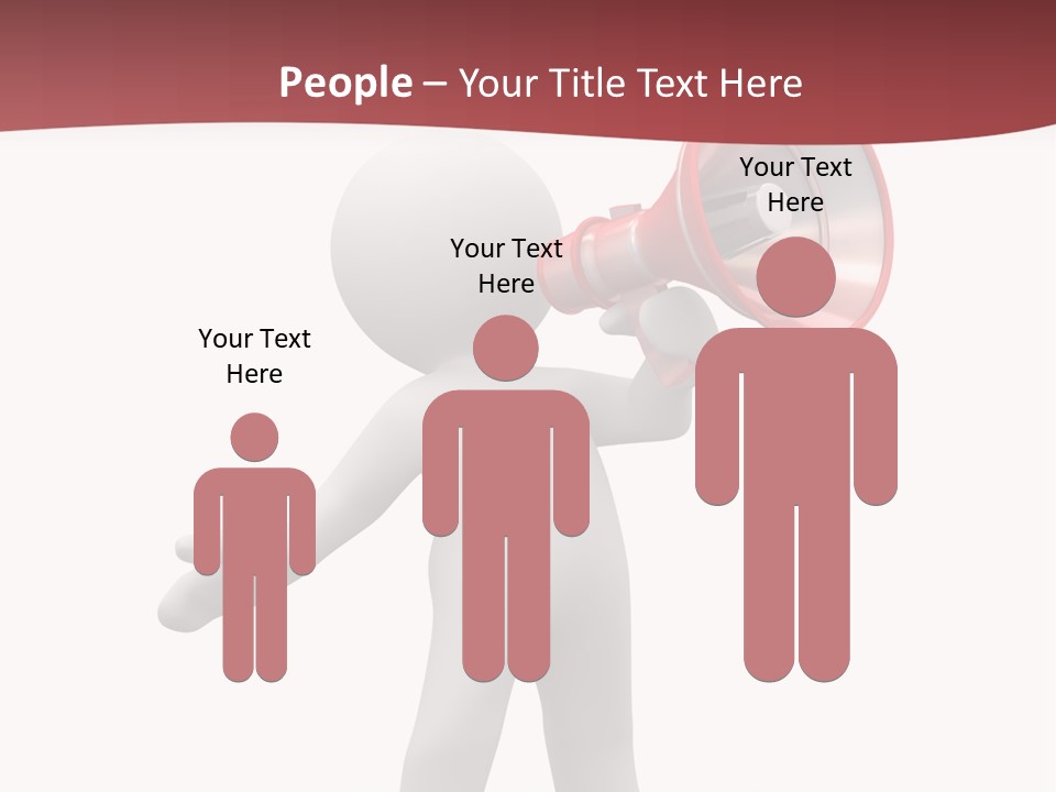 A Person With A Red Megaphone On His Head PowerPoint Template