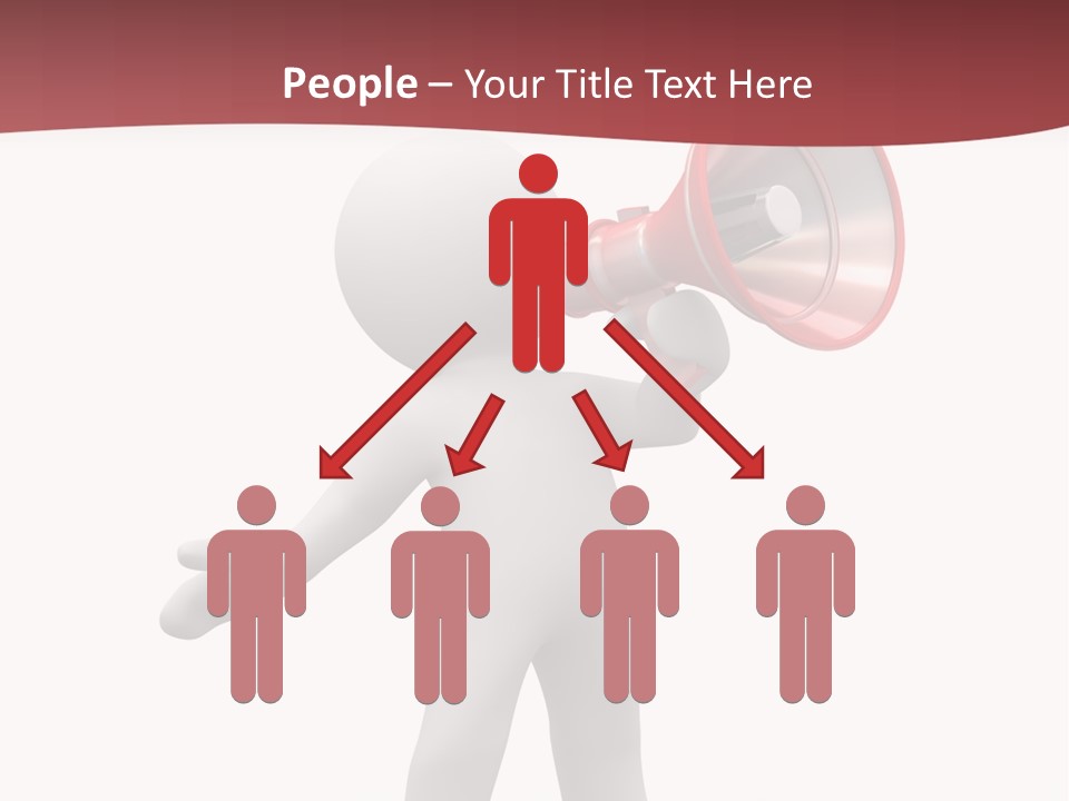 A Person With A Red Megaphone On His Head PowerPoint Template