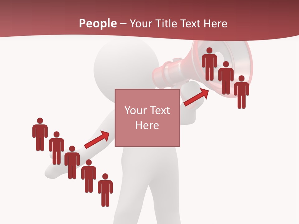 A Person With A Red Megaphone On His Head PowerPoint Template