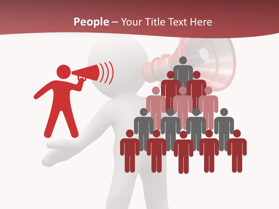 A Person With A Red Megaphone On His Head PowerPoint Template