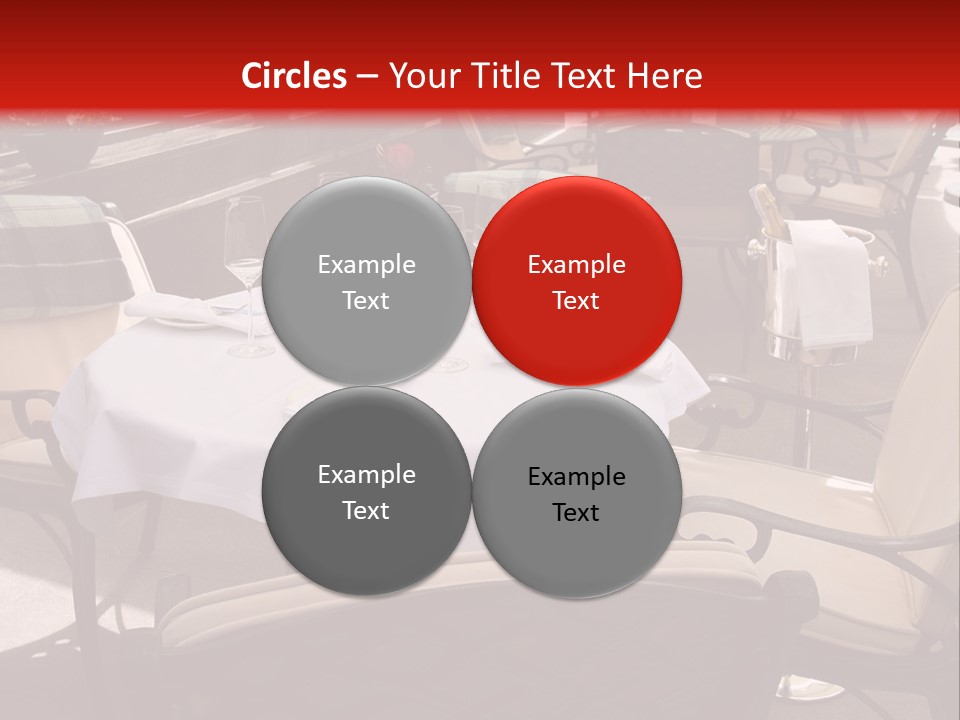 A Restaurant With Tables And Chairs With A Red Background PowerPoint Template