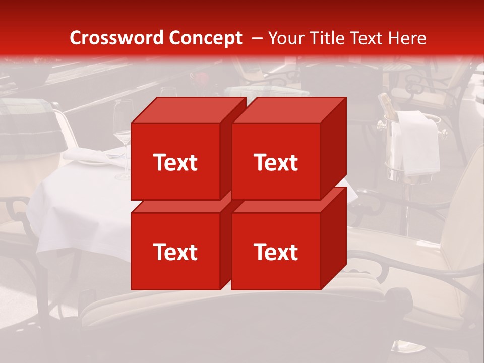 A Restaurant With Tables And Chairs With A Red Background PowerPoint Template