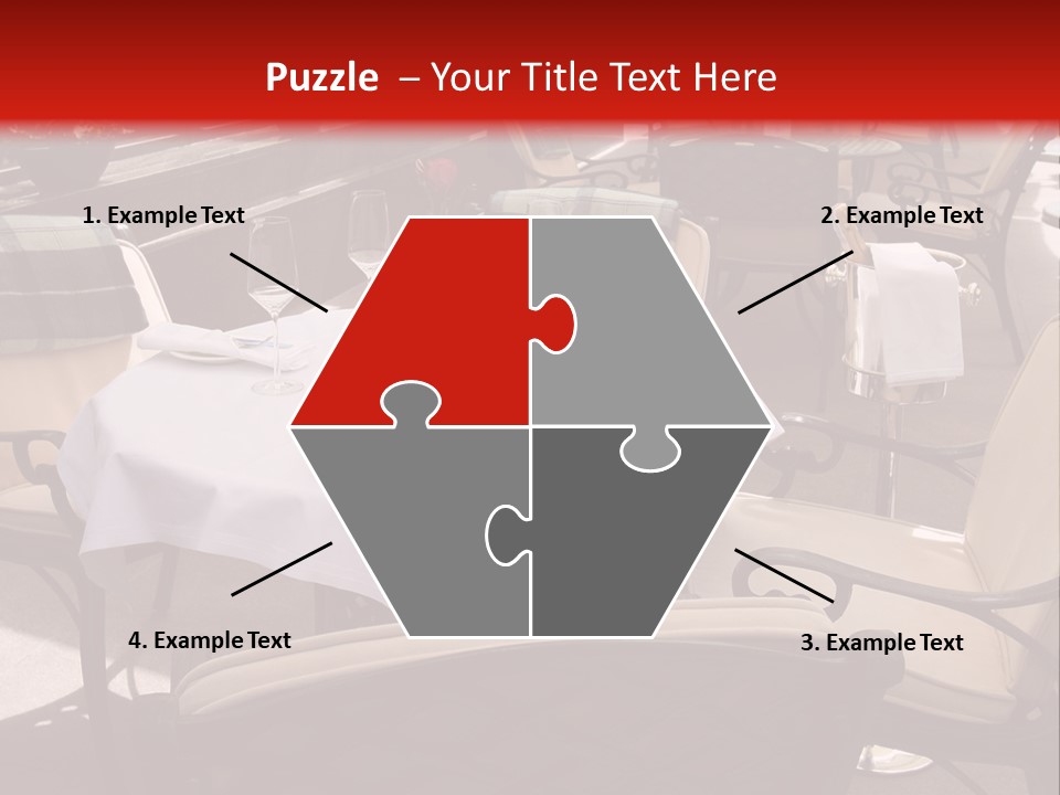 A Restaurant With Tables And Chairs With A Red Background PowerPoint Template