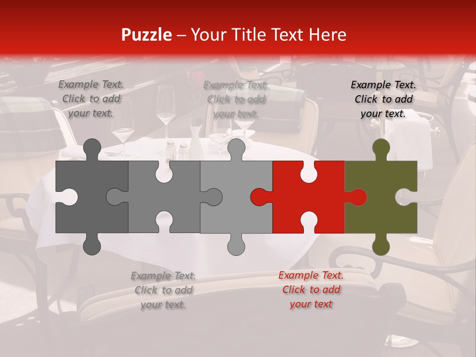 A Restaurant With Tables And Chairs With A Red Background PowerPoint Template