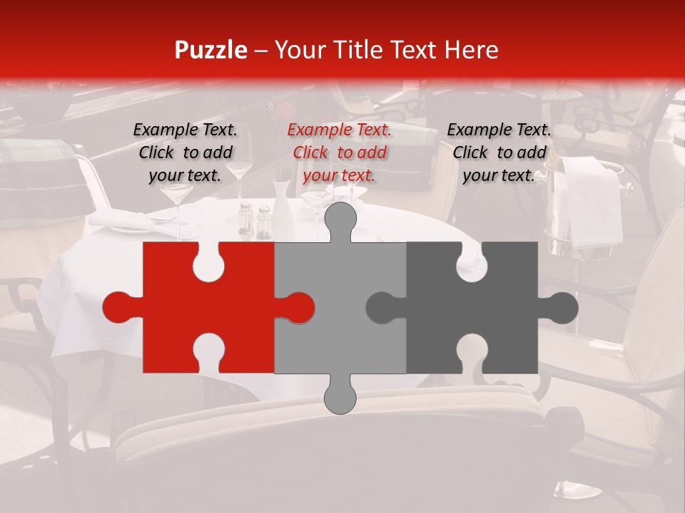 A Restaurant With Tables And Chairs With A Red Background PowerPoint Template