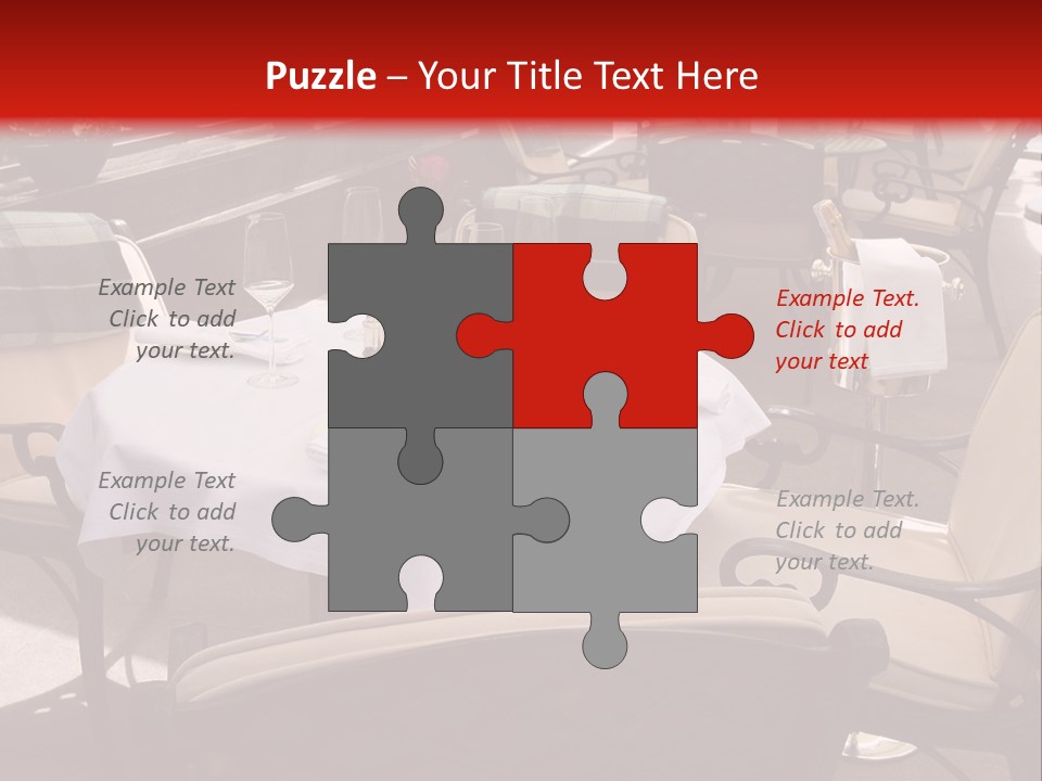 A Restaurant With Tables And Chairs With A Red Background PowerPoint Template