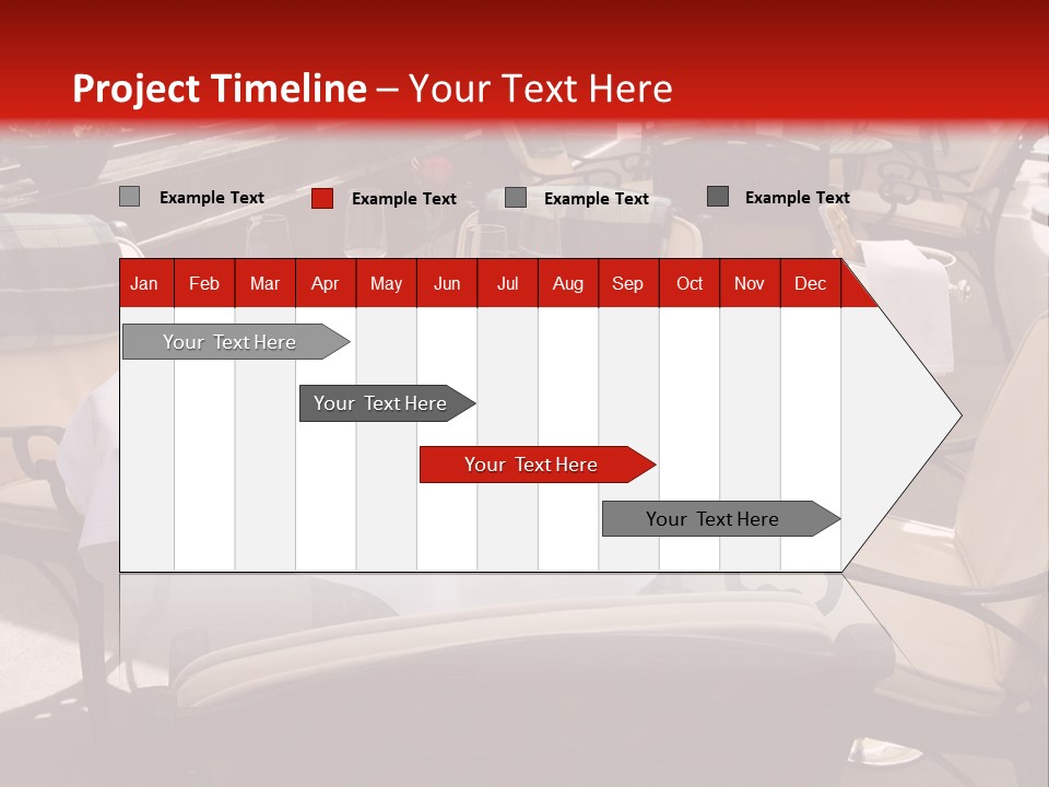 A Restaurant With Tables And Chairs With A Red Background PowerPoint Template