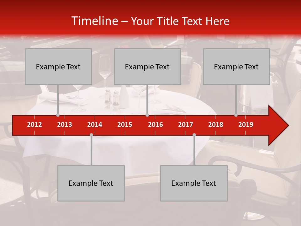 A Restaurant With Tables And Chairs With A Red Background PowerPoint Template