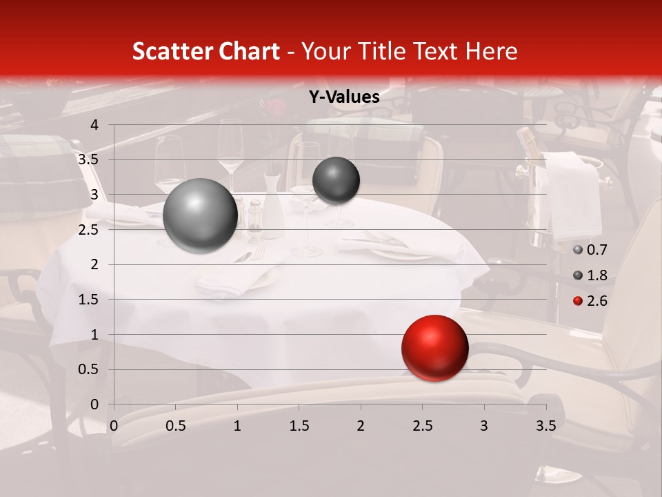 A Restaurant With Tables And Chairs With A Red Background PowerPoint Template