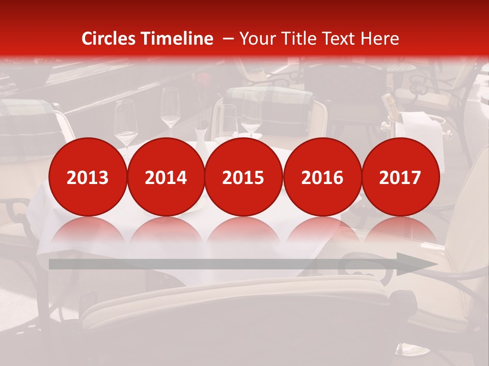 A Restaurant With Tables And Chairs With A Red Background PowerPoint Template