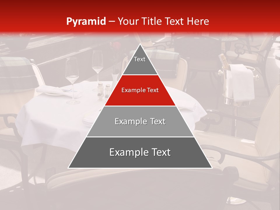 A Restaurant With Tables And Chairs With A Red Background PowerPoint Template