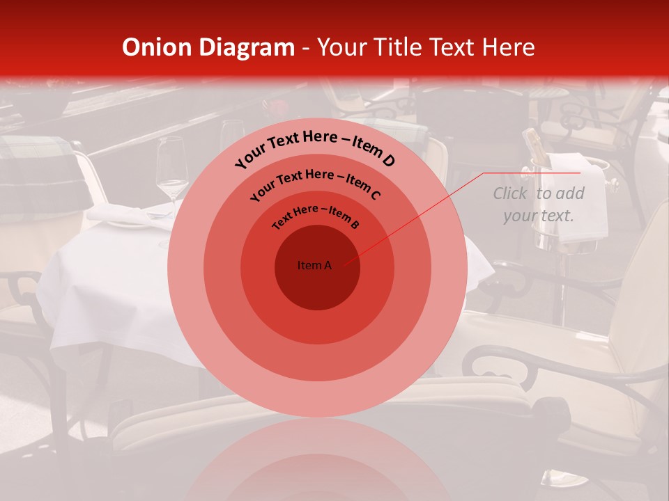 A Restaurant With Tables And Chairs With A Red Background PowerPoint Template