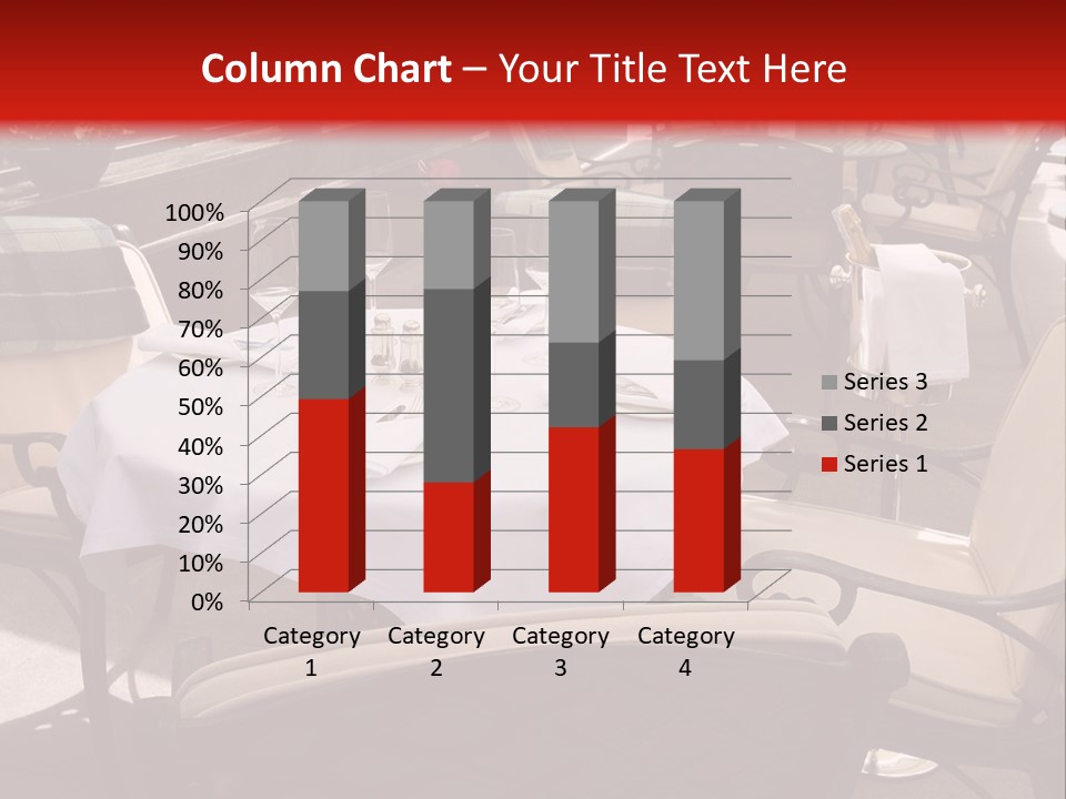 A Restaurant With Tables And Chairs With A Red Background PowerPoint Template