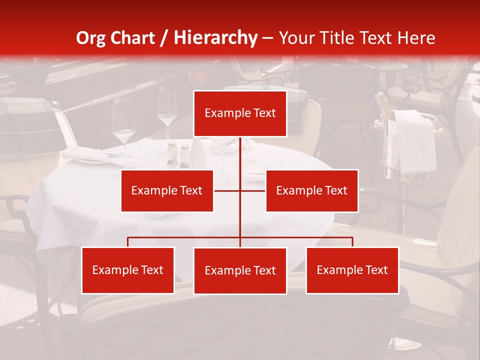 A Restaurant With Tables And Chairs With A Red Background PowerPoint Template